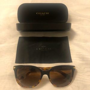 Coach Polarized Tortoise Cat Eye Sunglasses